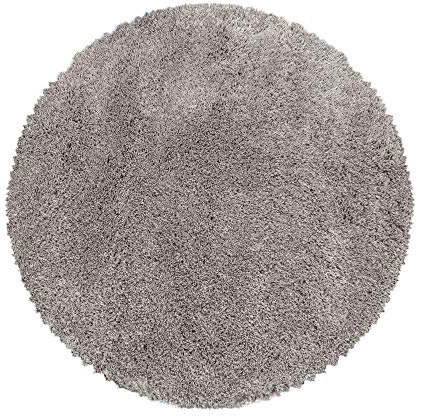 SIMPEX Teppich Wohnzimmer 160 cm Rund Hochflor Teppich Beige Moderne Einfarbig Design - Schlafzimmer Teppich Pflegeleicht Extra Weich Extra Flauschig - Carpet Living Room Deko