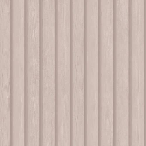 SOPHIE LAURENCE Papier peint à lambris en bois rose effet 3D (10 x 0,53 m) – Facile à appliquer – Papier peint à décoller – Donnez à votre espace mural une métamorphose