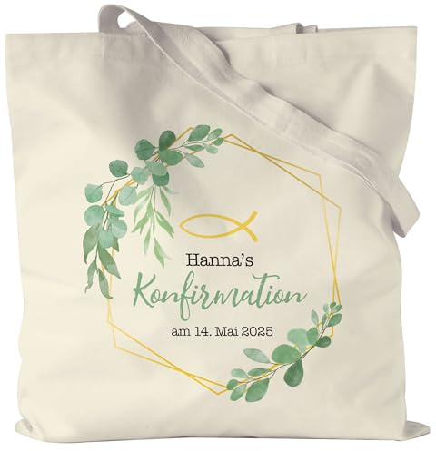 Kiddle-Design Konfirmation Jutebeutel Mädchen Junge Konfirmationsgeschenk Personalisiert Geldgeschenk Sprüche Gratulation zur Konfirmation