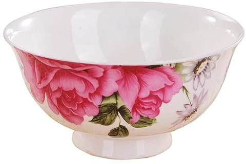 HXSCOO Keramikschale Haushalt Bone China Reisschale Chinesische High Foot Geschirrschale Dinner Bowl (Color : Dia 12cm Bowl x1)