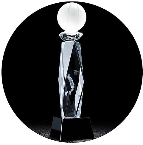 Pokale, Medaillen Auszeichnungen Kristall-Basketball-Trophäe Trophäe des Campus-Basketball-Freundschaftswettbewerbs Trophäe Für Den MVP Excellent Player Award Preise Der Basketballmannschaft (Color :