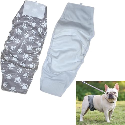 Syiyunran Wiederverwendbar Hundewindeln Rüden Hundehose - 2 Stück Männlich Waschbare Bauchbänder mit Flexiblem, Hochsaugfähige Hundewickel Auslaufschutz für Inkontinenz beim Hund Welpen und Katzen