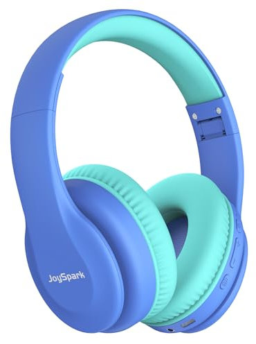 JoySpark Kids Bluetooth Headphones, Lightweight Wireless Headphones for Kids, 85/94dB Volume Limited, 60 Hours Playtime, Bluetooth 5.3, Over-Ear Toddler Headsets with Built-in Mic-Blue