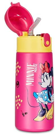 Seven Borraccia Termica MINNIE, Disney, Rosa - Termica in Acciaio Inox Interno Esterno, Mantenimento Temperatura fino a 24h, Scuola Bambina - Asilo Bambina