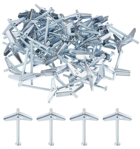 QUARKZMAN 60Stk Feder Einschalten Bolzen 3/16x3 Schmetterling Männlich Gewinde Feder Geladen Hohle Wand Rund Kopf Kipp Schraube