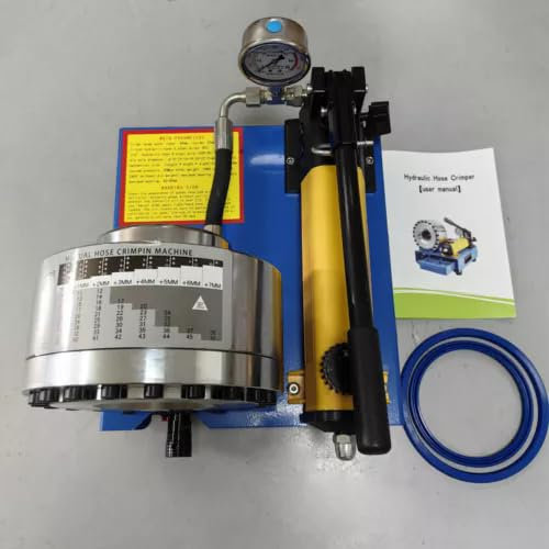 Pince à sertir manuelle Canglan Technology pour tuyau hydraulique haute pression + 9 matrices Jaune