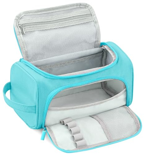 Bibykivn Trousse Grande Capacité - Trousse à Crayons Zippée en Toile avec Compartiments, Étui à Crayons Durable, Cadeau pour Collège Étudiants Fille Garçon Adolescent (Bleu, XL)