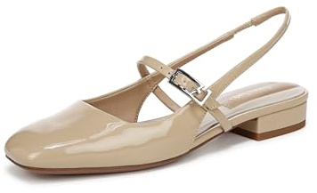 Franco Sarto Womens Destin Ballet Flat Modern Taupe Patent 8 W