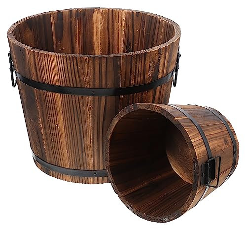 Sosoport 2stücke Vintage Holzblumentöpfe Kreative Pflanzkübel Für Sukkulenten Dekorative Blumenkübel Wetterfestem Kiefernholz Mit Drainagelöchern Für Balkon Und Wohnung