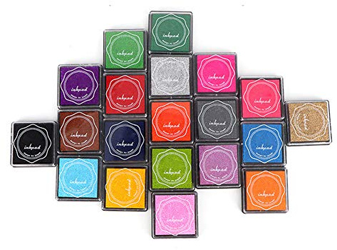 20 Farben Stamp Ink Pad Set stempelkissen Bastelkissen - -Farbstempelstempel -Stempelkissen -Speicher, Weicher Schwamm f¨¹r Sammelalbum, Fotoalbum und Gru?karten fingerprint ink pad Tamponi