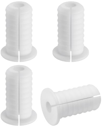 sourcing map 4Pcs Wall Grommets 3/4 Inch 19mm Silicone Anti-Slip Wall Pass Through Cable Bushing Feed Through Grommets Ethernet Cable Routing Kit, White