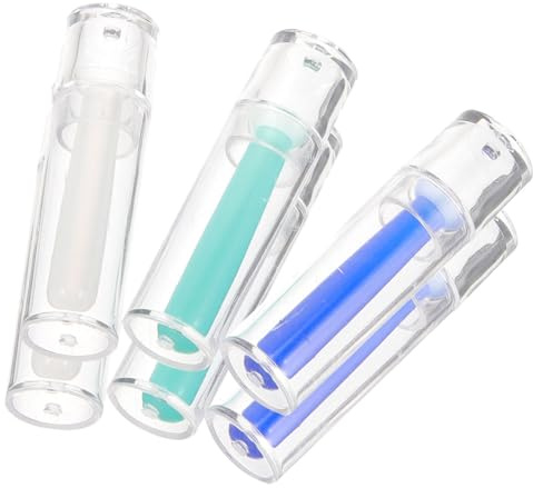 Homoyoyo 6 Pièces Kit Applicateurs Souples pour Lentilles de Contact Bâtonnet Portable Silicone Sûr et Accessoire Pratique pour Retrait Lentilles Couleurs Vert Bleu et Transparent