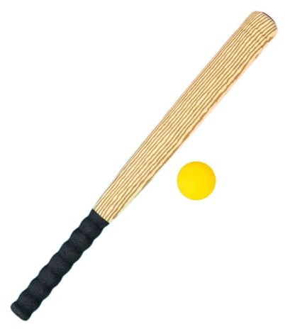 AMSLSIU Set di mazze da baseball leggere in legno con venature del legno per bambini, sport all'aria aperta e allenamento, set di mazze da baseball in EVA per bambini per