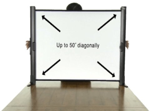 Epson ES1000 Ultra Portable Tabletop Projection Screen (V12H002S4Y) Black Case 45.35 by 34.5 by 2.44