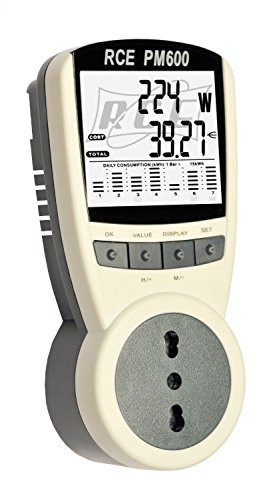 RCE Misuratore di Consumo Dell'Energia Elettrica PM600 - Il Modello più evoluto - Strumento di precisione ad Alta risoluzione in Grado di misurare Anche potenze di decimi di Watt