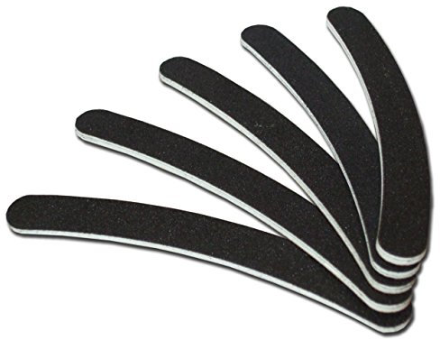 Profi Nagelfeile schwarz gebogen 100/180 Körnung 25er Pack (1x 25 Stück)