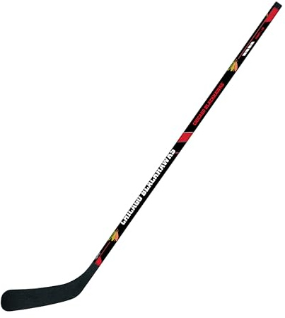 Franklin Sports NHL Chicago Blackhawks Team 48-Inch Vinyl Hockey Stick, Left, Junior, Red