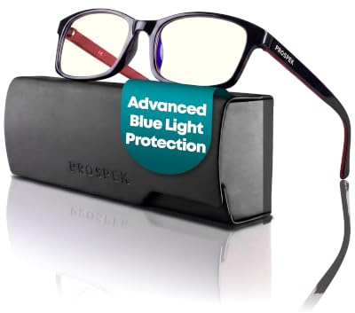 PROSPEK Blue Light Blocking Glasses for Women & Men, 99% Harmful Blue Light Filter, Anti-Glare Clear Lenses, Non-Prescription Computer Glasses