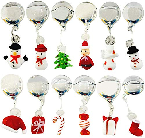 OMEM Aquariumdekoration, Weihnachtsdekoration, schwimmender Schneemann, Weihnachtsmann und Weihnachtsbaum, 12 Stück