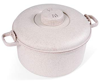 Handy Gourmet Eco Friendly Microwave Pressure Cooker - Easy Microwave Cooking - Easy & Fast Microwave Cookware for Rice, Chicken, Pasta, and More - Non-Toxic & Bio-degradable Material (Beige)