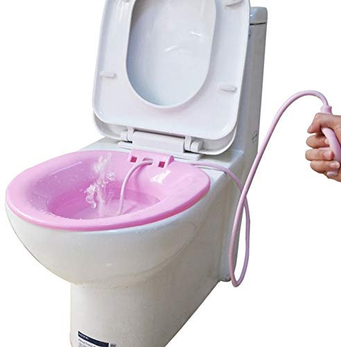 NANANA Bains de Siège Bidet Amovible pour Traitement Hémorroïde, Soins Post-Partum, Plastic Sanitary Bidet Attachable to Toilet, 400X380x140mm,PinkA
