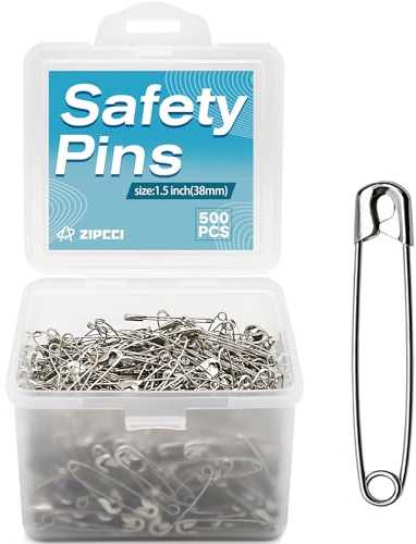 500 Pcs ZIPCCI 1.5 inch Safety Pins,Small Safety Pins for Home Office Use DIY Crafts Jewelry Making