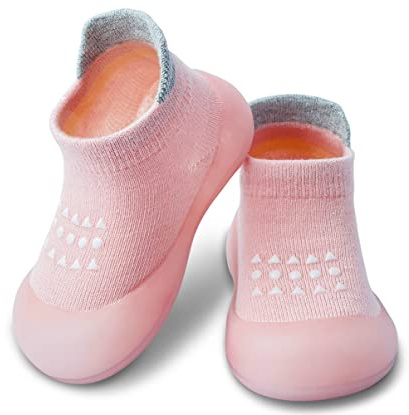 Dookeh Baby Shoes Boys Girls First Walking Shoes Non Slip Soft Sole Sneakers Toddler Infant Babygirl Sock Shoes (A3-Pink, us_Footwear_Size_System, Toddler, Age_Range, Medium, 12_Months, 18_Months)