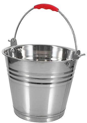 Cabilock Cubo De Acero Inoxidable Portátil De 5.0l Cubo Multiusos para Almacenamiento De Agua y Leche, Resistente y Fácil De Limpiar, Adecuado para Cocina y Hogar