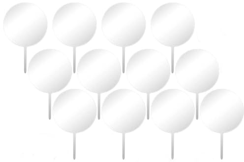 Acryl Kuchen Topper,12 PCS Rund Torten Topper Runde Klar Cupcake Toppers Blanko Cake Topper für Geburtstag Party Hochzeit Baby Dusche Dekor 4 Zoll