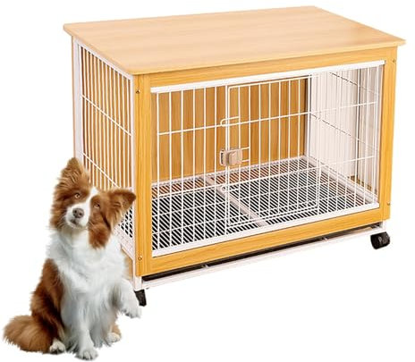 Hundehaus für Zuhause Eckige Hundehütte Hundebox Haustierkäfig für mittelgroße Hunde Hundehaus mit Türriegel Holz Indoor Hundekäfig Schrank Multifunktional Hundehaus TV Schrank Tierkäfig. (Color : Gi