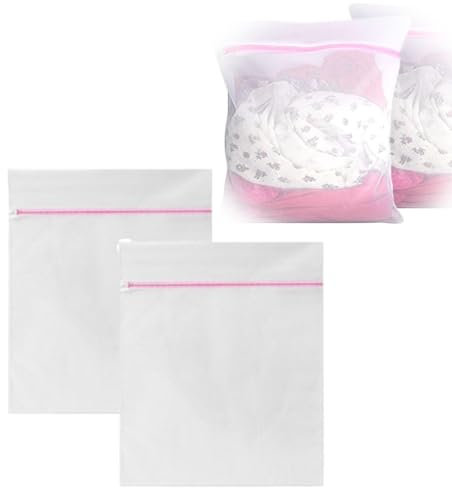 2 Stück Wäschenetz für Waschmaschine, Wäschebeutel 30 x 40cm, Wäschenetz Klein mit Versteckter Reißverschluss, Waschsack Verformung und Falten der Kleidung zu Berhindern, Waschnetz Schützt Kleidung