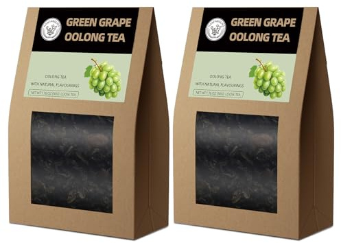 HANFANGLING Tè Oolong All'uva, 2 Pezzi, Naturale in Foglie | Tè Oolong Tieguanyin, Tè cinese famoso, Aroma fruttato, Rilassante, Amanti del tè