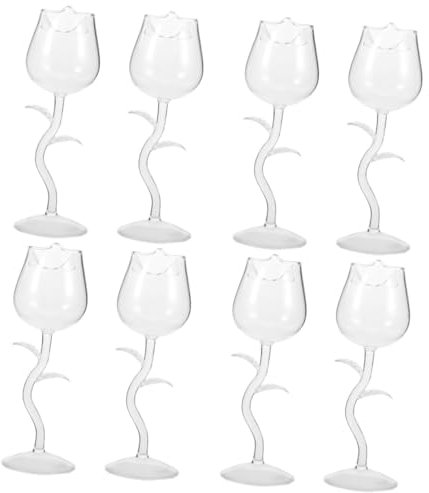 PRETYZOOM 8 Pz Bicchiere Di Vino Bicchieri Di Vino Tazza Da Cocktail Per Feste Calici Da Cocktail Bicchieri Margherita Bicchieri Per Bicchieri Vino Novità Bicchieri Da Vino Con Fiori Di Rosa