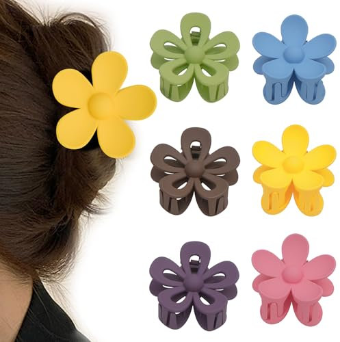 Wappltt Pinzas Pelo Flor Hawaianas 6 Clips de Garras de Flores Grande Pinzas para el Pelo de Flores Pinzas para Cabello Forma de Flor Hawaiano para Mujeres y Niñas, 7cm