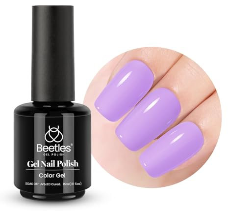 Beetles 15 ml UV Gel Nagellack Lila, Gel Nail Polish Lavendelviolett UV LED Maniküre Nagelstudio DIY Nagelkunst Design für Anfänger