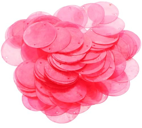 STOBOK Runde Muschel Scheiben 5Cm Mit Doppeltem Loch 100 Stück Für Diy Schmuck Anhänger Windspiele Und Bastelzubehör Zur Kreativen Handarbeit