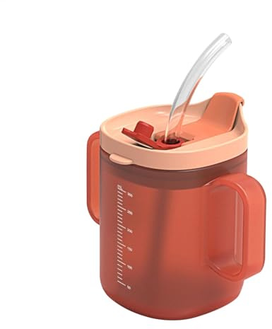 Yidueace 300ml Schnabeltasse Senioren, Trinkbecher mit Deckel und Strohhalm Senioren, Auslaufsicherer Trinkbecher, Senioren Schnabelbecher 2 Griffe, für Erwachsene Ältere Patienten Schwangerschaft