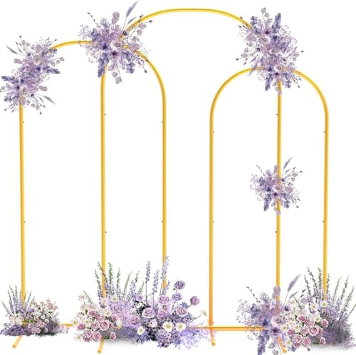 Hochzeitsbogen 7.2FT, 6.6FT,5.9FT 3 Stück, Metallbogen-Hintergrundständer | Aus rostbeständigem Metall gefertigt, Einfache Montage, Drei unterschiedliche Größen, Individuelle DIY-Dekoration