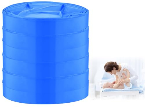 BUTBU 6 Recharge Poubelle a Couche, Sac Poubelle Couche, Excellente Résistance aux Odeurs et à la Casse, Bebe Recharge Sac Garbage can Layer Compatible Avec la Plupart des Seaux à Layer | 4,5 m de sac à couches, film de recharge compatible avec Angelcare, Tommee Tippee (bleu)