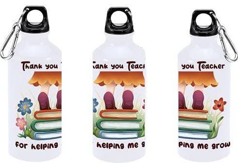 Paolo Chiari Borraccia - Linea Maestri, in Alluminio, 400 ml, per Bevande Fredde (Helping me grow, Multicolore)