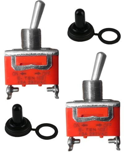 FUGLUS 2Pcs Interrupteur à Levier Marin Étanche, Interrupteur Miniature, 12V DC 15A 2 Broches ON/OFF SPST avec Capuchon Étanche pour Voiture, Camion, Bateau