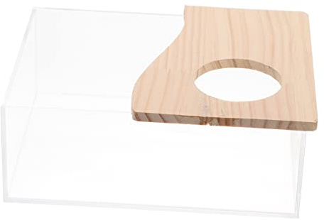 DIKACA Transparent Hamster Sandbadlåda med Akryl och Halvlock Praktisk Smådjurstoalett för Små Husdjur Möss och Hamstrar Sandbadsbox Inomhus Badkar för och Hygien
