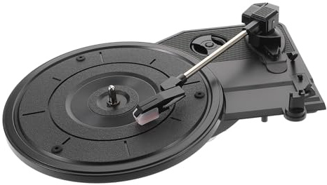 Retro Vinyl Record Player Cartridge Needle with Built in Speakers | Black Plastic Build, Vintage Classic Style, Home Decor Use, Easy Operation, Low Noise, Sound