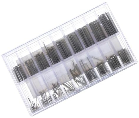 SAFIGLE 360 pièces Barrettes de Ressort Double Flasque et Goupilles de Lien Acier Inoxydable pour Réparation et Ajustement de Bracelets de Montres avec Boîte de Rangement Transparente