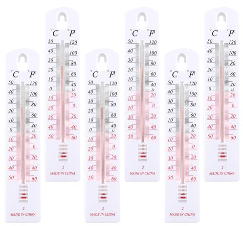 hommova 6 Pcs Room Thermometer Indoor, Outdoor Thermometers, Easy to Mount Wall Thermometer for House Greenhouse Garden