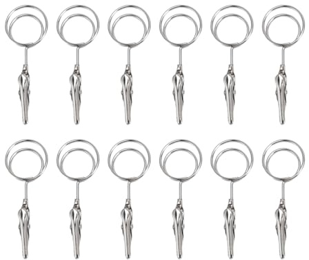 Clip mémo à double tête 12 pièces porte-photo en métal robuste 2,8 pouces pinces à notes en fil d'acier allié d'argent pour la décoration de fête de mariage de bureau à domicile (Ronde)