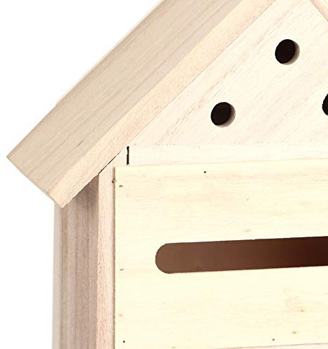 Dioche Bihus för Trädgård Utomhus Trä Insekt Bee House - Högkvalitativt Candlenut Wood Bug Room Nesting Box - Trädgårdsdekoration för Nyttiga Insekter (Typ B)