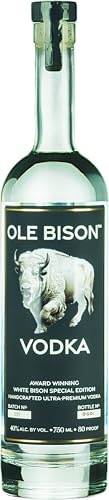 Ole Bison Ultra-Premium Handcrafted Corn Vodka | 75cl | 40% ABV | Double Gold Award Winner | American Small Batch | 5 Times Distilled 10 Times Filtered | Smooth Sipping Vodka