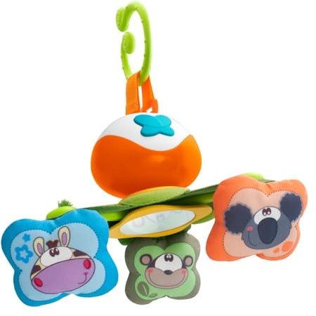 Chicco Gioco Passeggio Dancing Friends, Giostrina a Carica Manuale Trasportabile, Leggera e Sicura, con Doppio Sistema di Aggancio Universale, 0 Mesi +