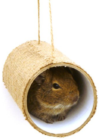 Totally Degu Premium Chewchewbs 2 Pack - Recycled Cardboard Tubes with Natural Jute Cloth for Degus, Hamsters, Gerbils, Mice and Rats